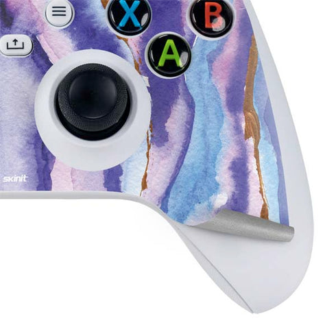 Blue Violet Watercolor Geode Xbox Series S Controller Skin